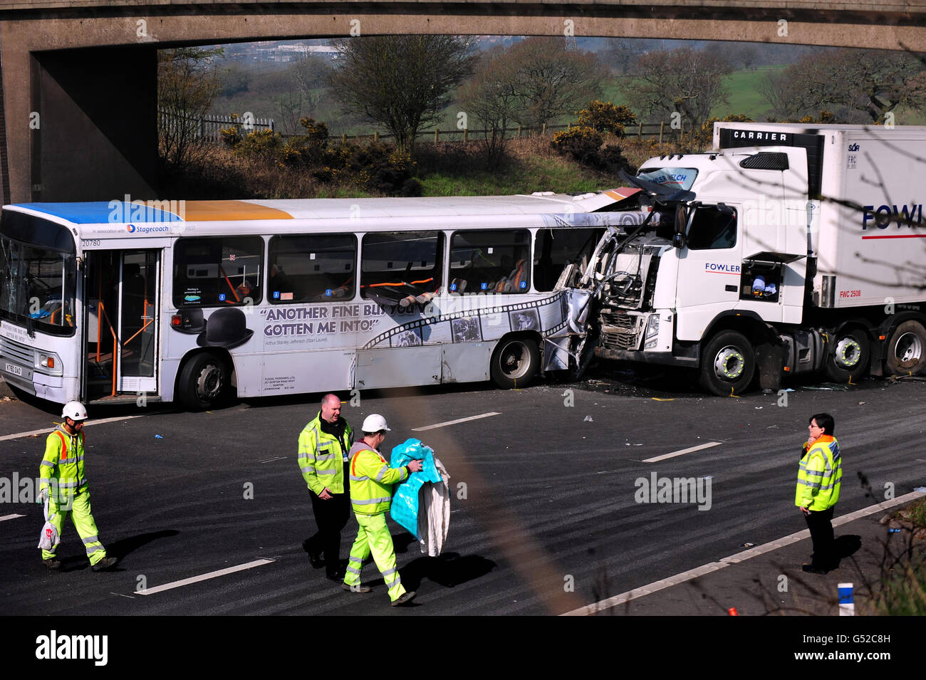 M5 coach crash Stock Photo