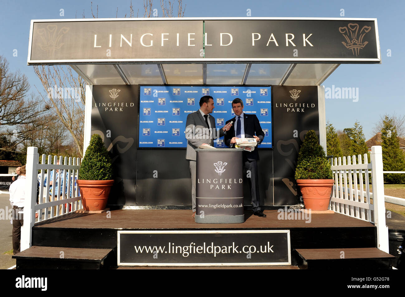 Horse Racing - Winter Derby Day - Lingfield Park. The winners enclosure at Lingfield Park Stock Photo