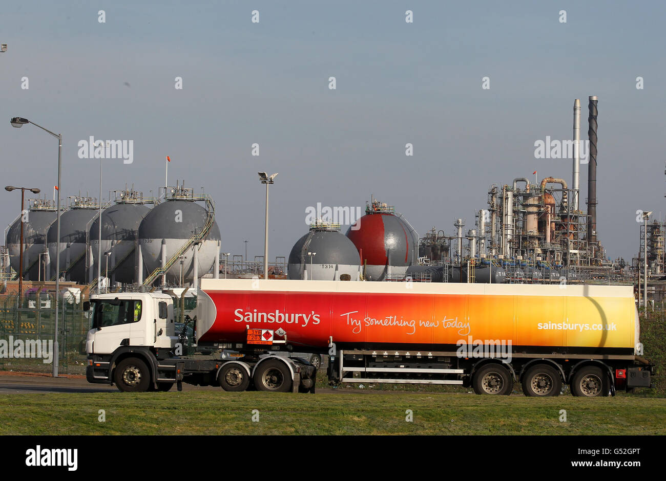 A petrol tanker leaves the INEOS Grangemouth Refinery, Falkirk, after
