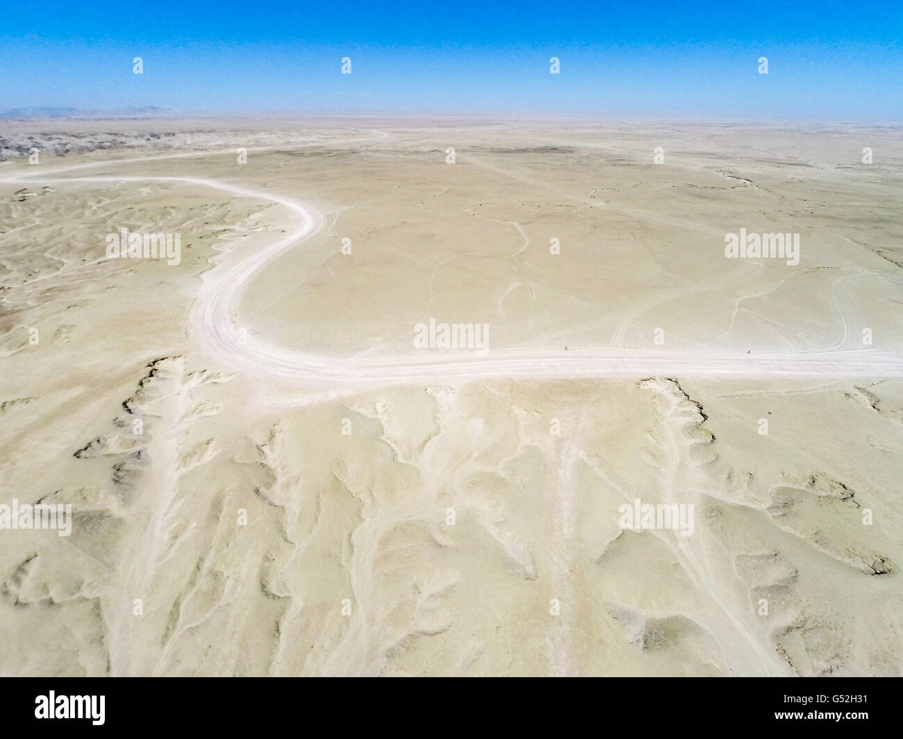 Namibia, Erongo, Swakopmund, moon landscape from the air near Swakopmund, aerial photo with the Qudrocopter Stock Photo