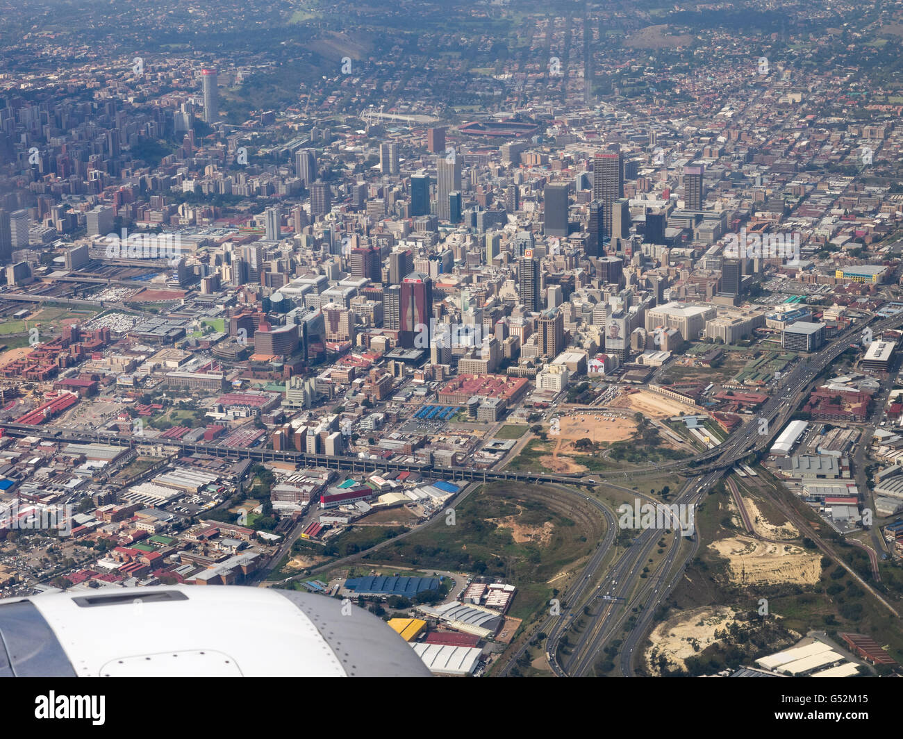 South Africa, Gauteng, Johannesburg, aerial view of Johannesburg with a