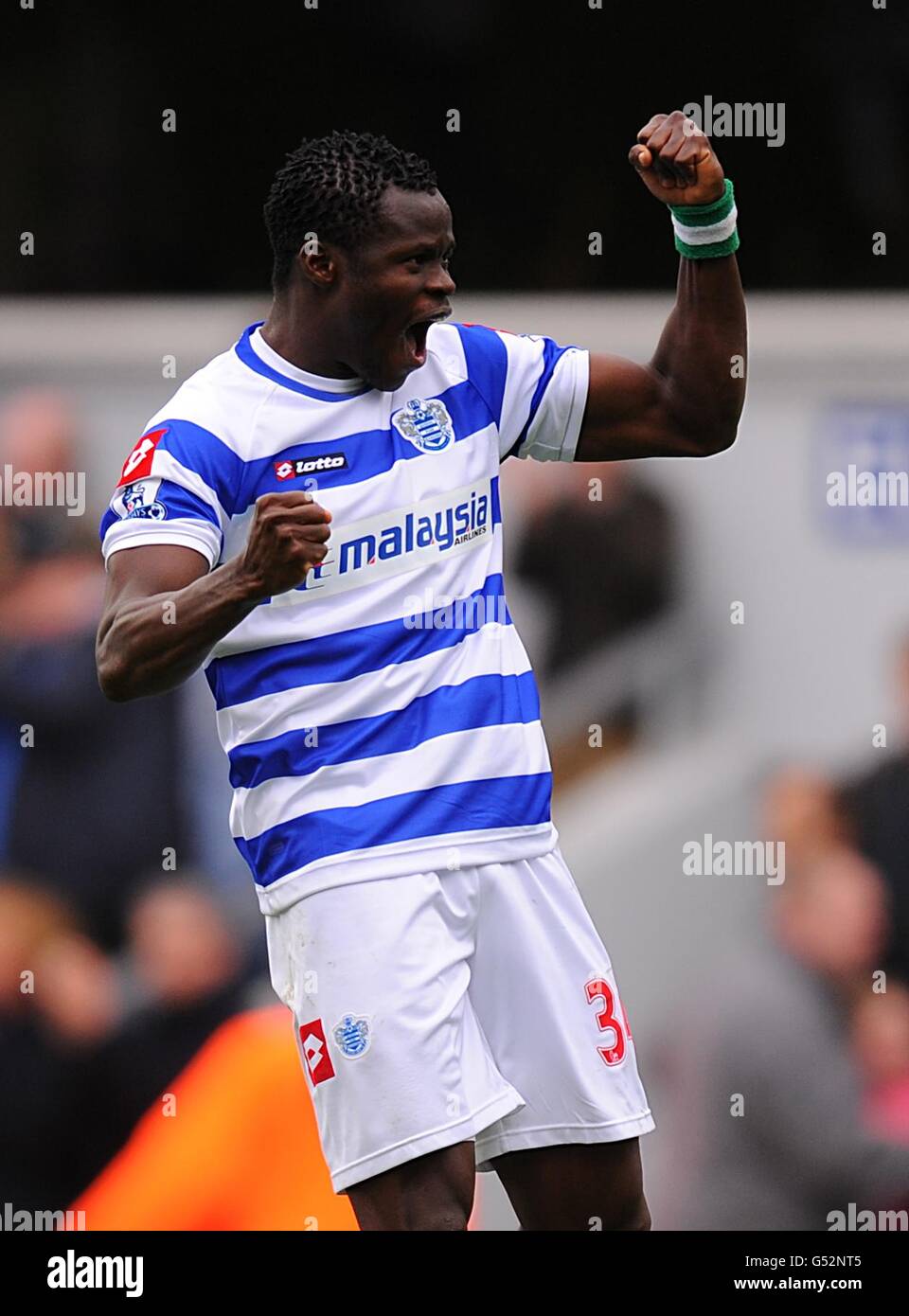 Queens Park Rangers' Taye Taiwo celebrates after the game Stock Photo