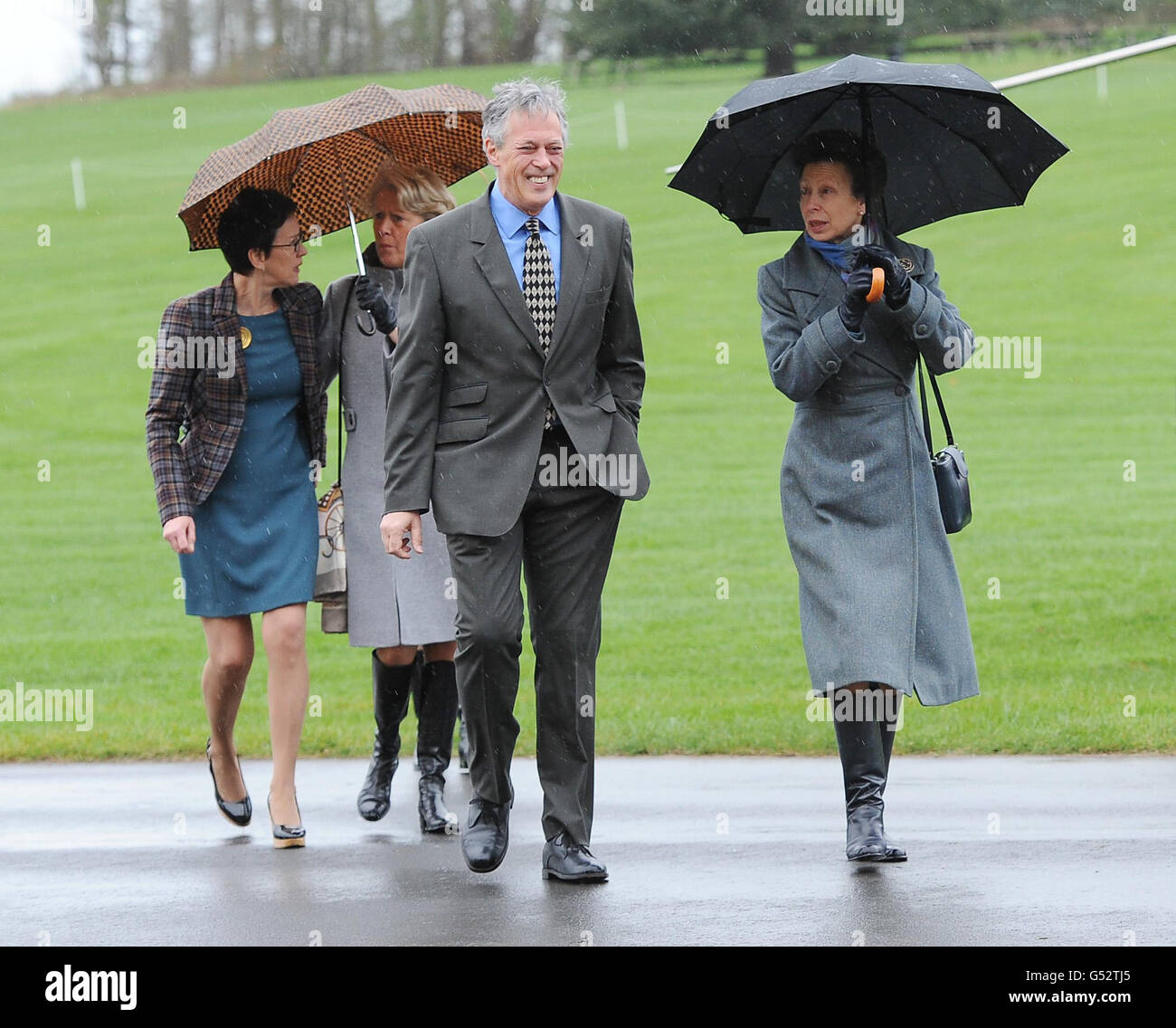 The Princess Royal speaks with David Lascelles, Earl of Harewood, as