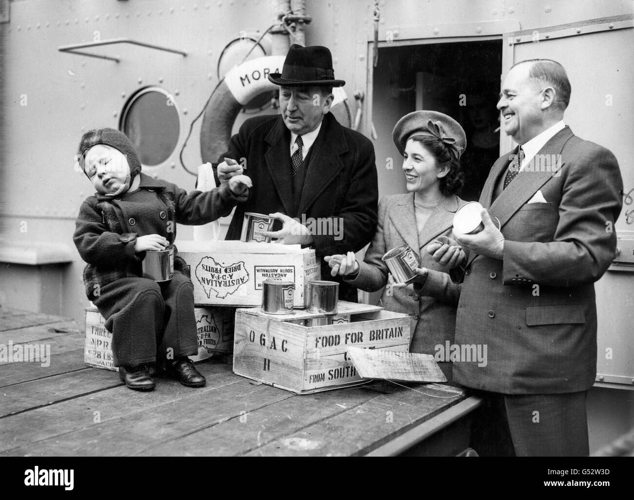 Rationing - Australian Food Shipment - King George V Dock, London Stock Photo