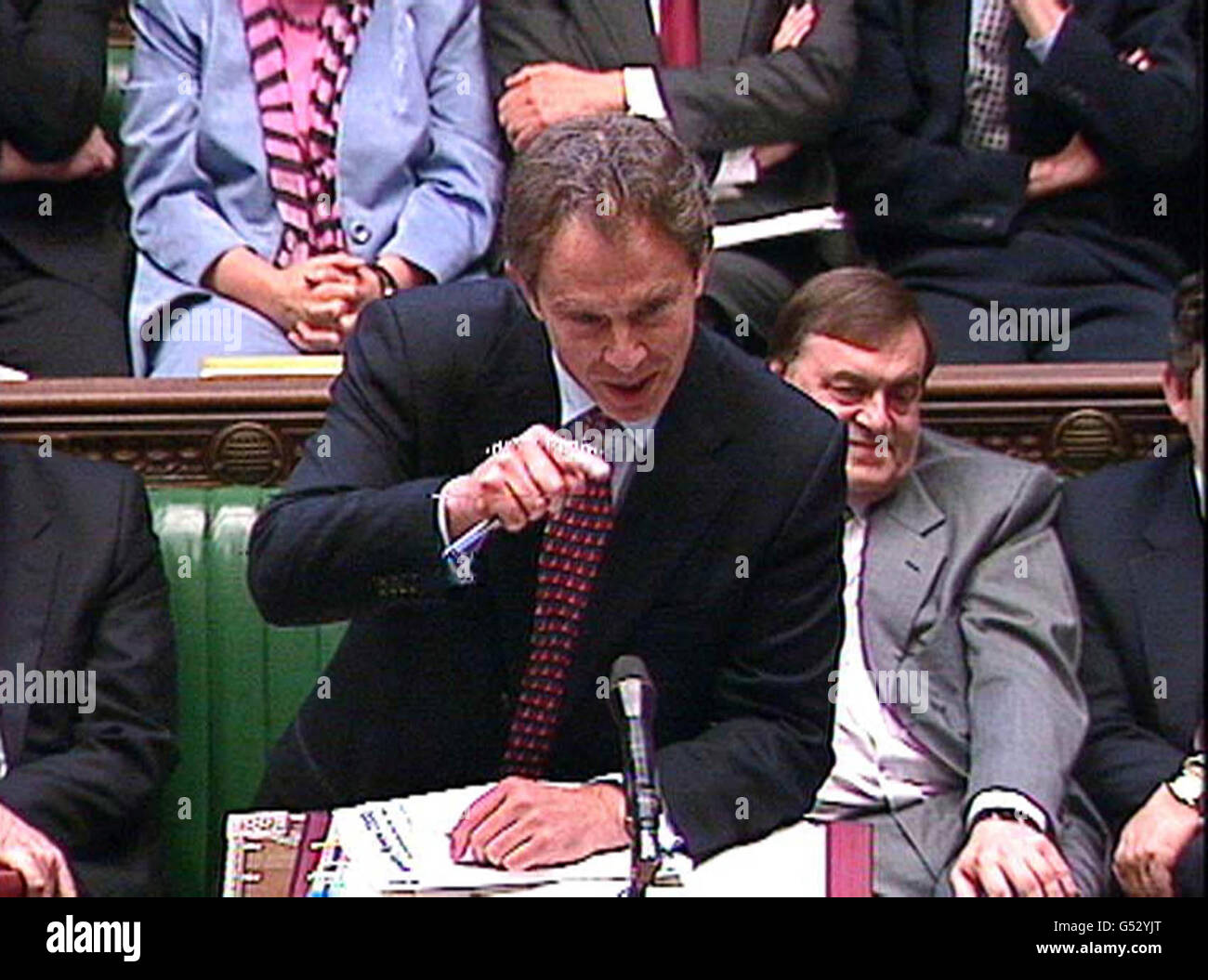 Prime Minister Tony Blair addresses the House of Commons in London