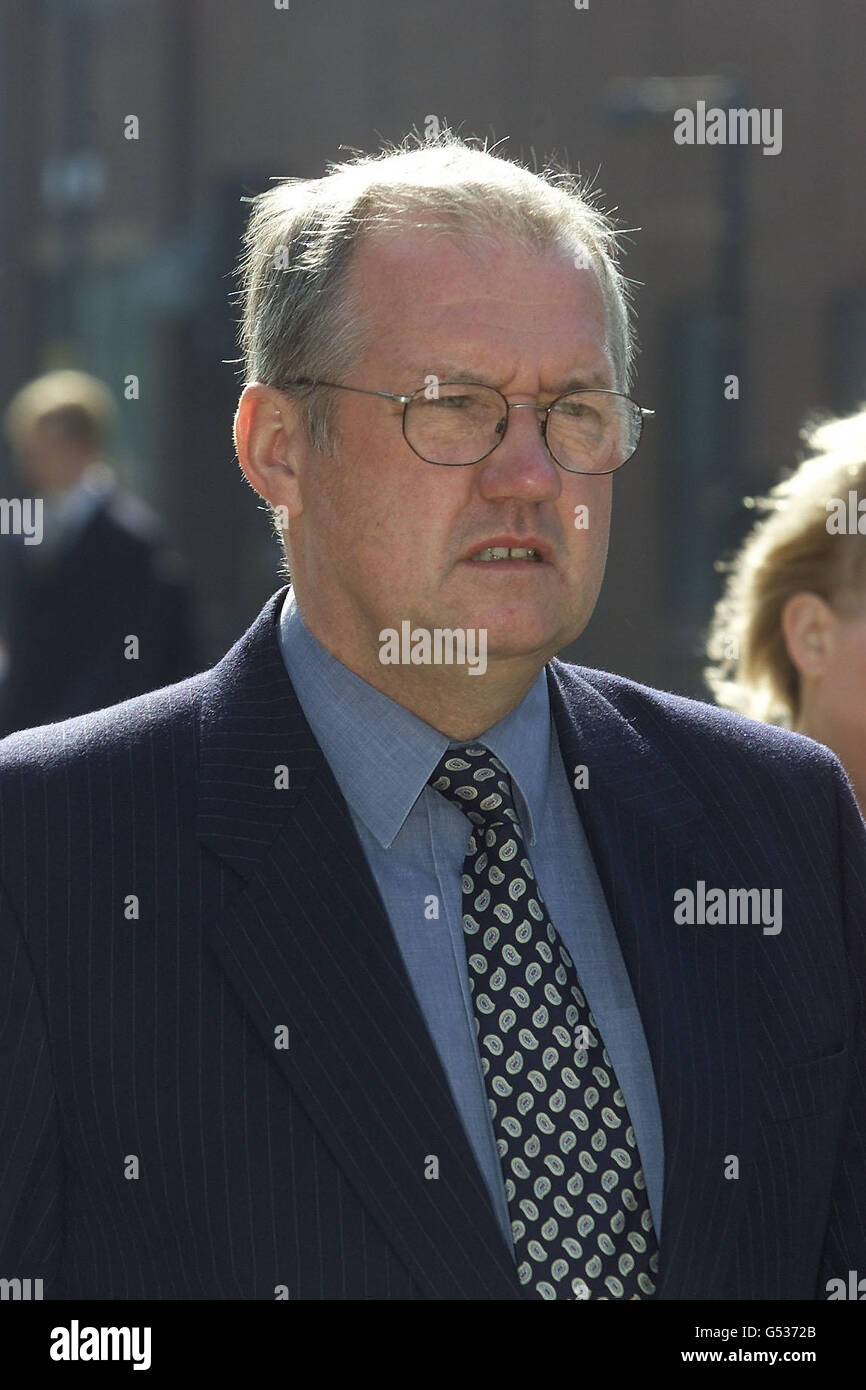 Former Chief superintendent David Duckenfield arrives at Leeds Crown Court. The jury in the trial of two senior police officers, David Duckenfield and Bernard Murray, accused of the manslaughter of fans in the Hillsborough disaster, will resume deliberating. Stock Photo