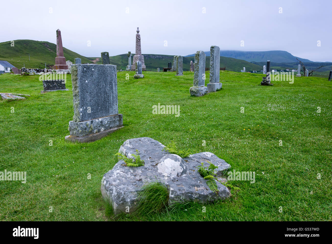 United Kingdom, Scotland, Highlands, Isle of Skye, Kilmuir, Cemetery Flora Macdonald Stock Photo