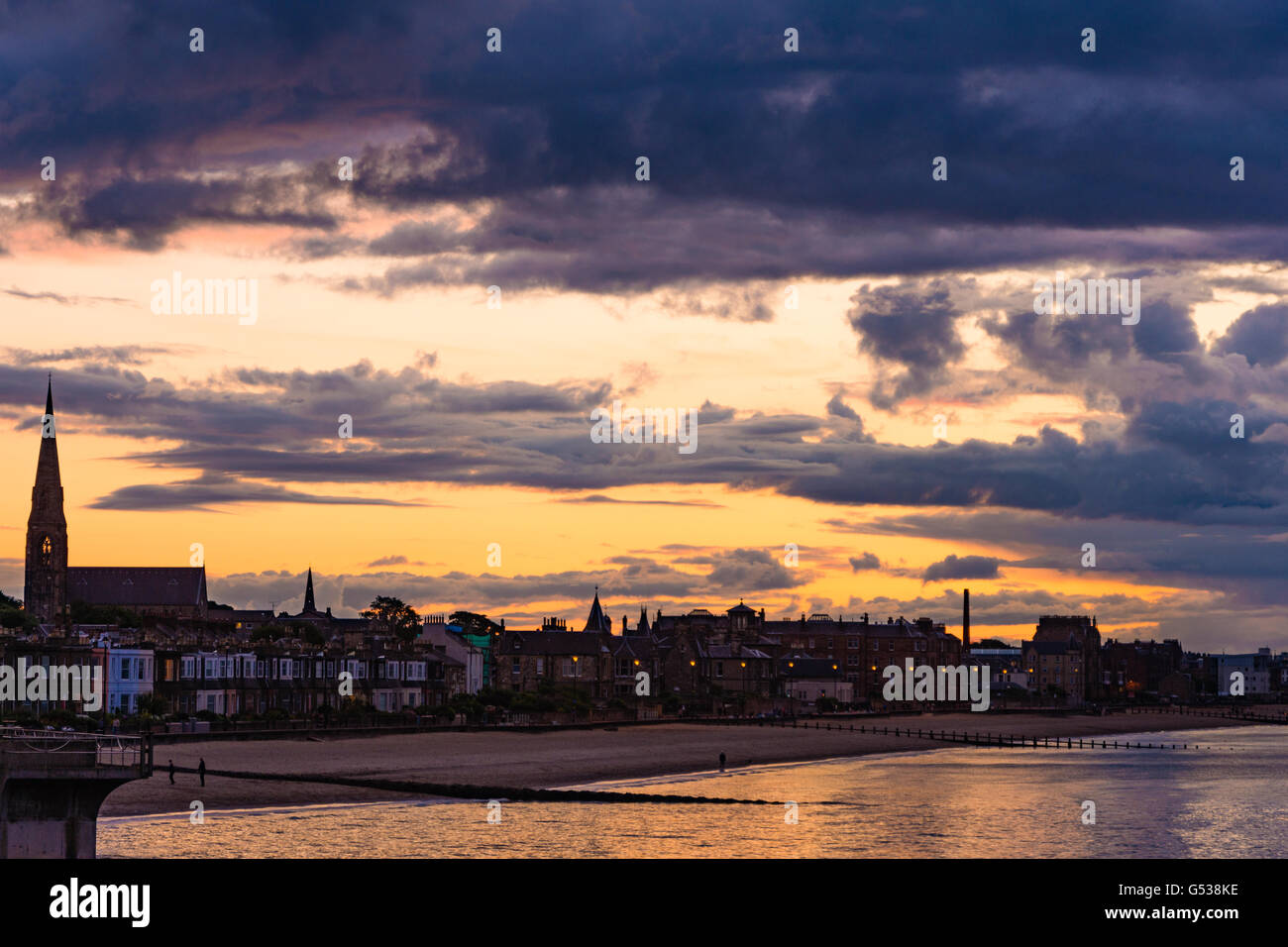 United Kingdom, Scotland, Edinburgh, Portobello in the sunset