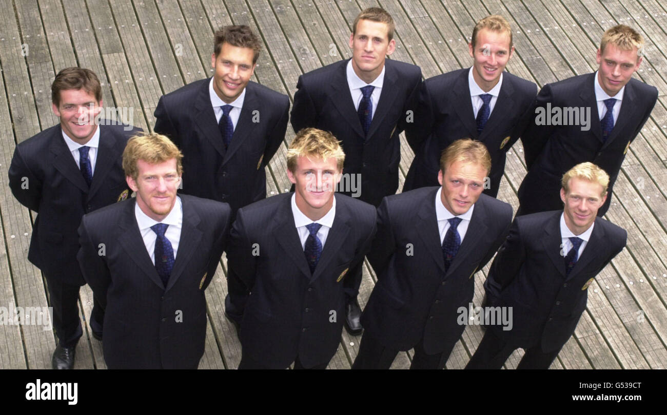 Mens Eight, British Olympic Rowing Team Left Right, (Front Row) Ben