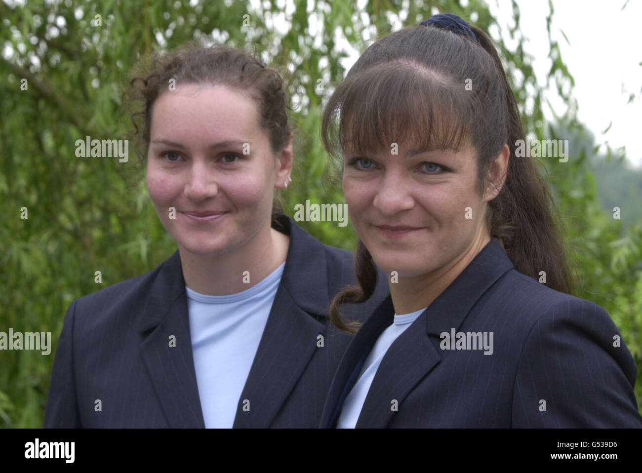 Olympic rowers Bishop & Blackie. Womens Coxless Pair of the British Olympic Rowing's Team Left -Right Cath Bishop & Dot Blackie. Stock Photo