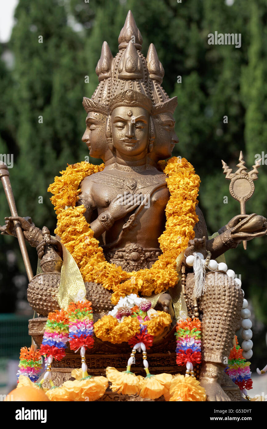 Fourheaded Brahma, Hindu deity statue, New Territories, Hong Kong