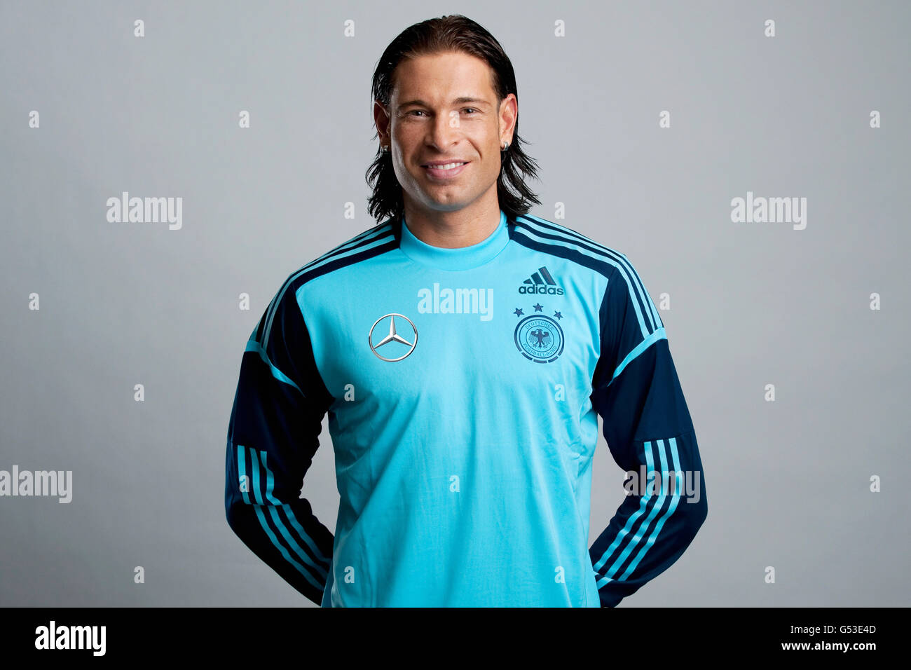 Goalkeeper Tim Wiese, at the official portrait photo session of the German men's national football team, on 14.11.2011, Hamburg Stock Photo