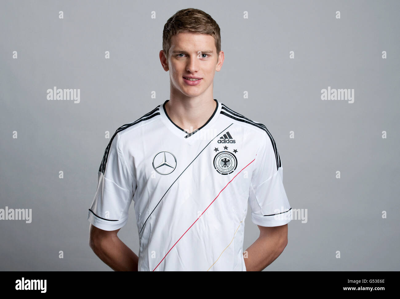 Lars Bender, at the official portrait photo session of the German men's national football team, on 14.11.2011, Hamburg Stock Photo