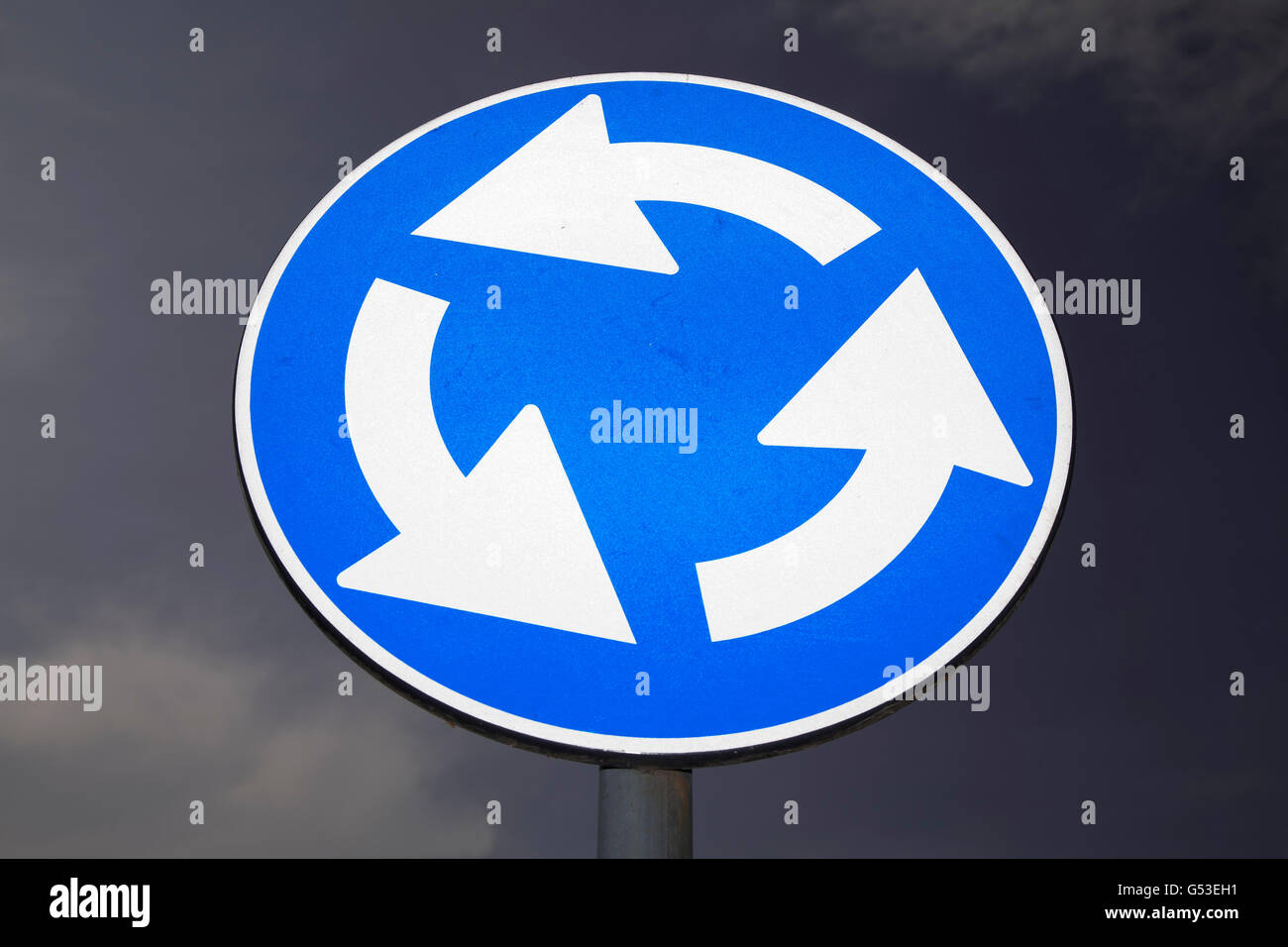 Roundabout traffic sign, Italy, Europe, PublicGround Stock Photo Alamy