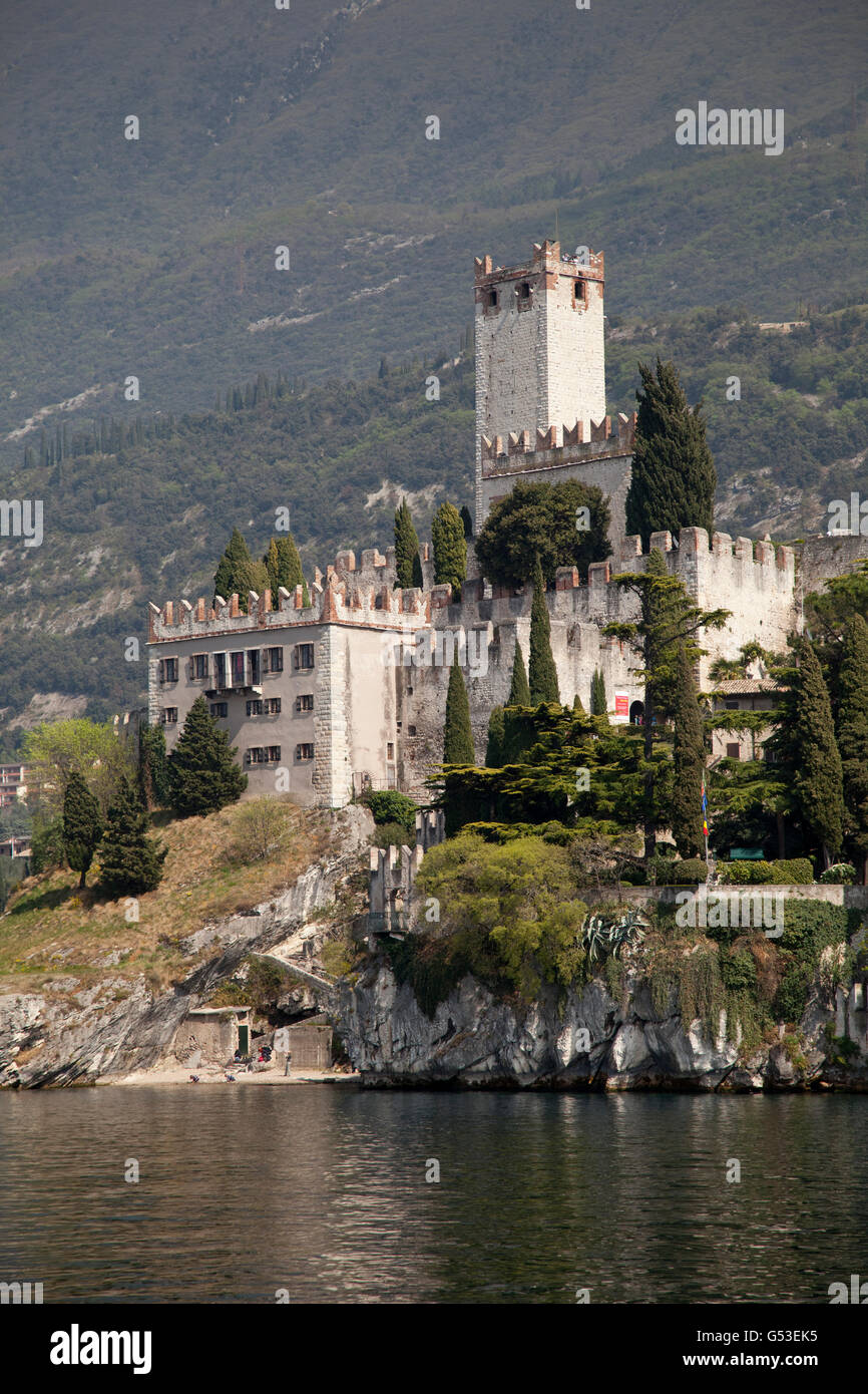 Scaliger Castle, Castello Scaligero, Malcesine, Lake Garda, Italy, Europe Stock Photo