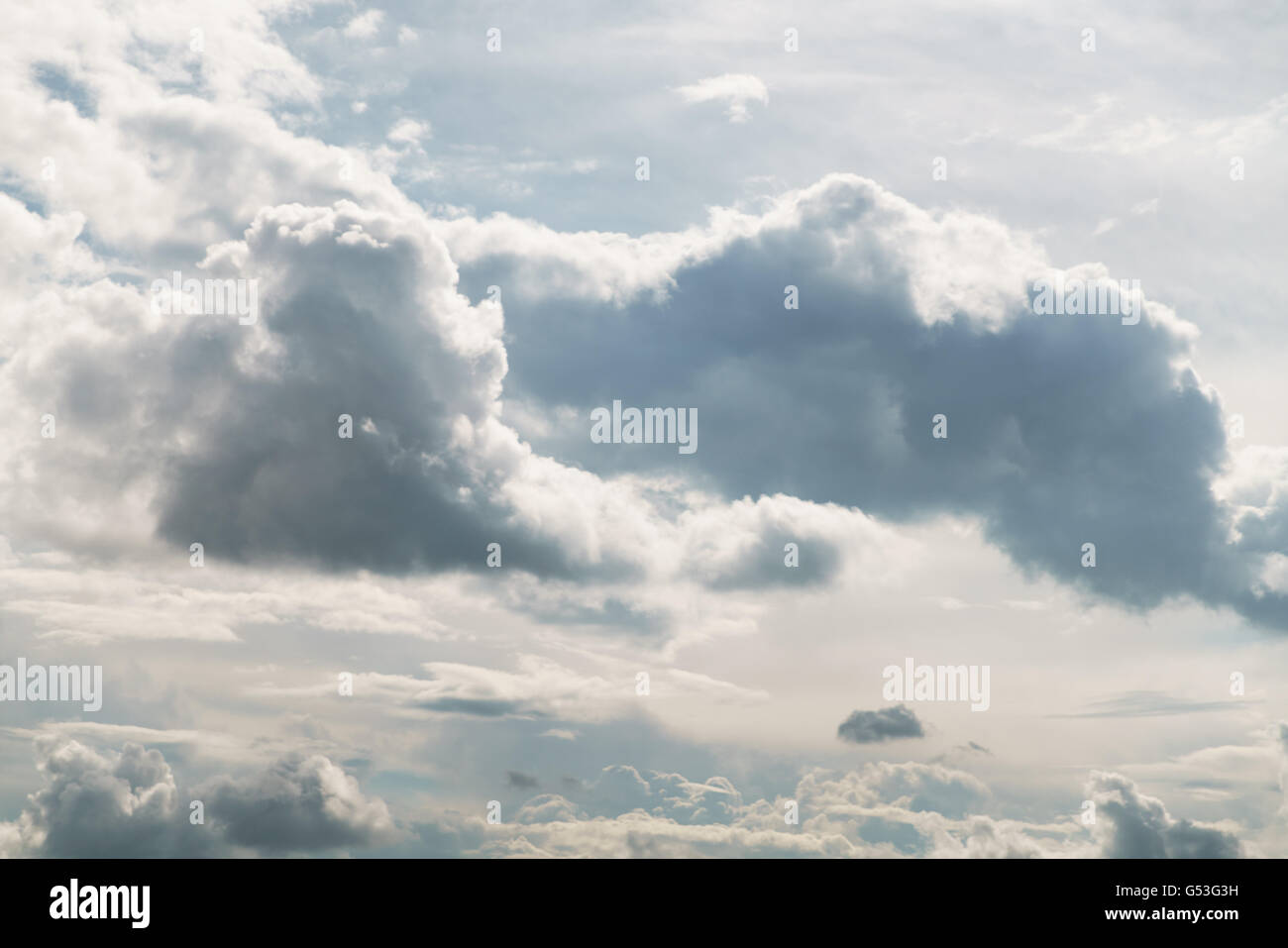 white sky with dramatic clouds Stock Photo