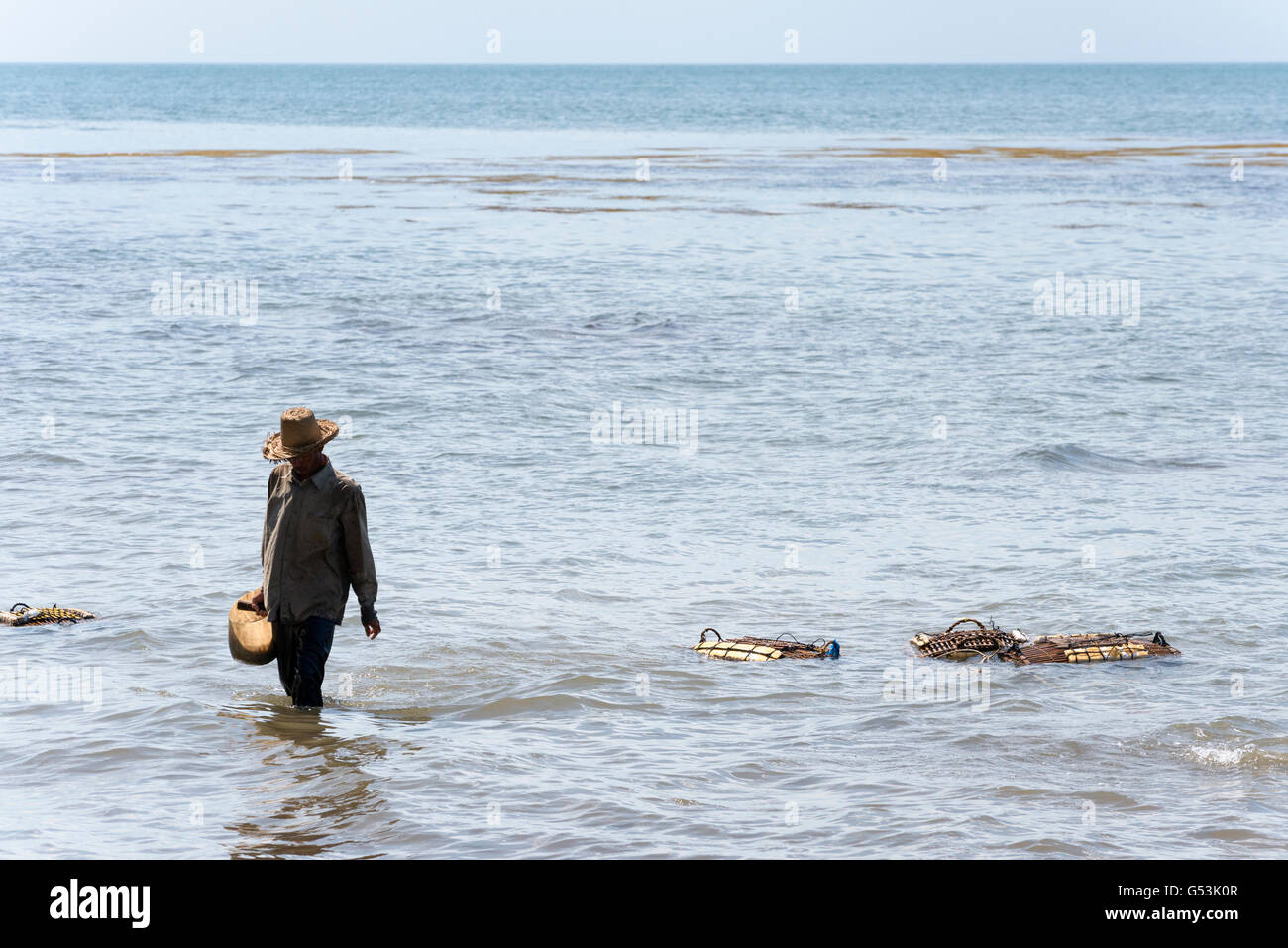 Crab fishing in Kep. Stock Photo