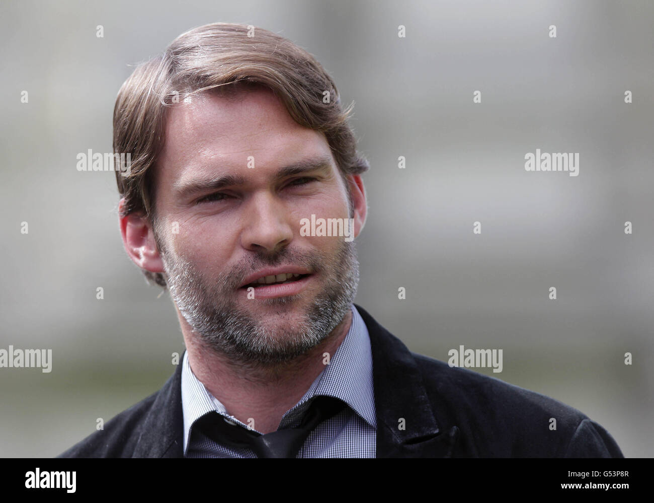 US actor Seann William Scott after he received an honorary patronage of Trinity's University Philosophical Society in Dublin. Stock Photo