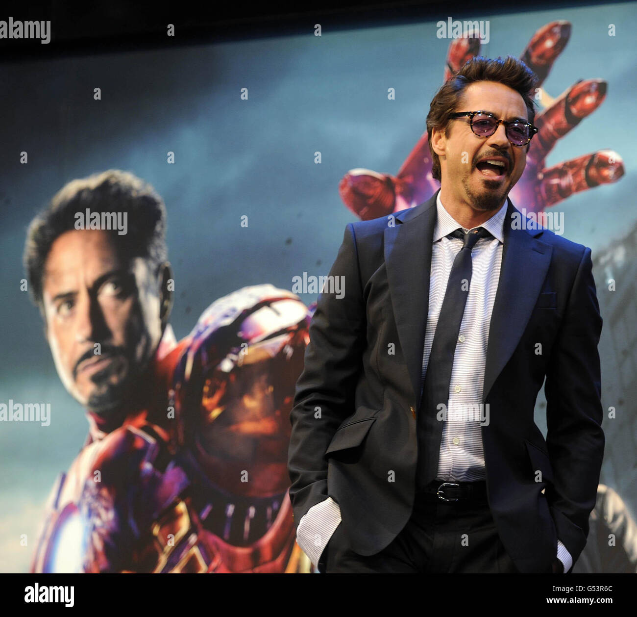 Robert downey jr marvel avengers assemble european premiere westfield centre hires stock