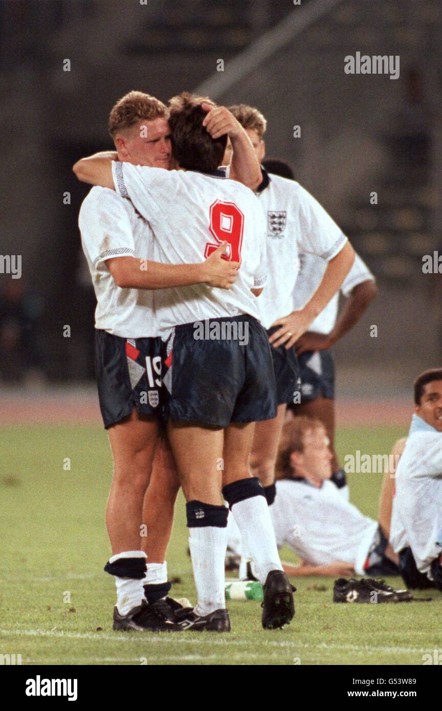 Soccer world cup italia 90 semi final west germany england hires stock
