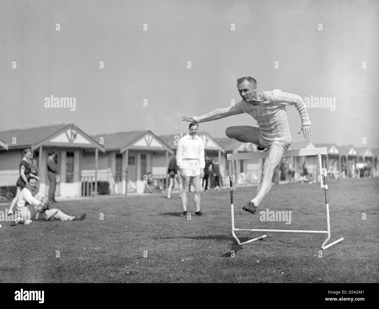 Athletics - London Olympic Games 1948 - Hurdle Training Stock Photo