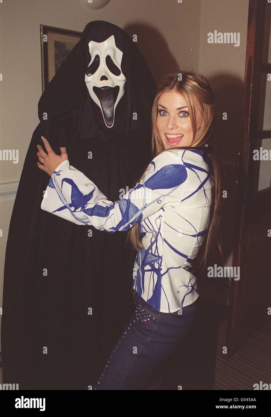 Carmen Electra at a Scary Movie themed event, showcasing the film's promotional style