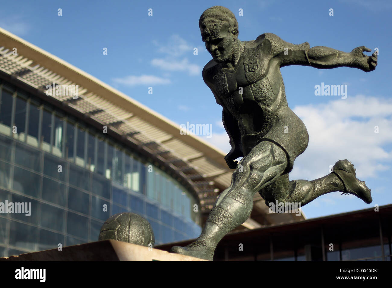 The statue of Barcelona legend Ladislao Kubala outside the Camp Nou