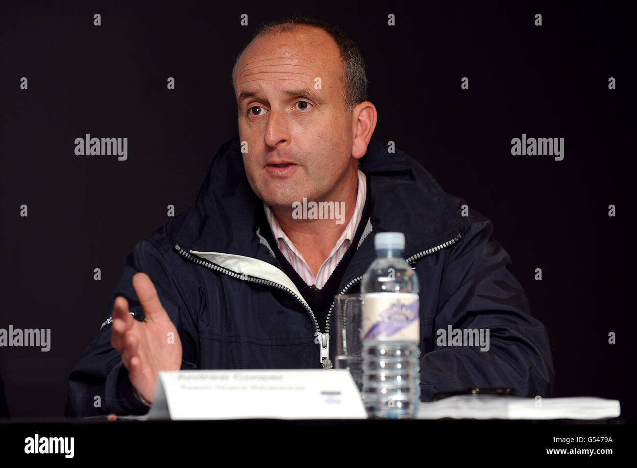 Horse Racing - Investec Spring Meeting - Epsom Downs Racecourse. Andrew Cooper (Epsom Downs Racecourse) during the press conference Stock Photo