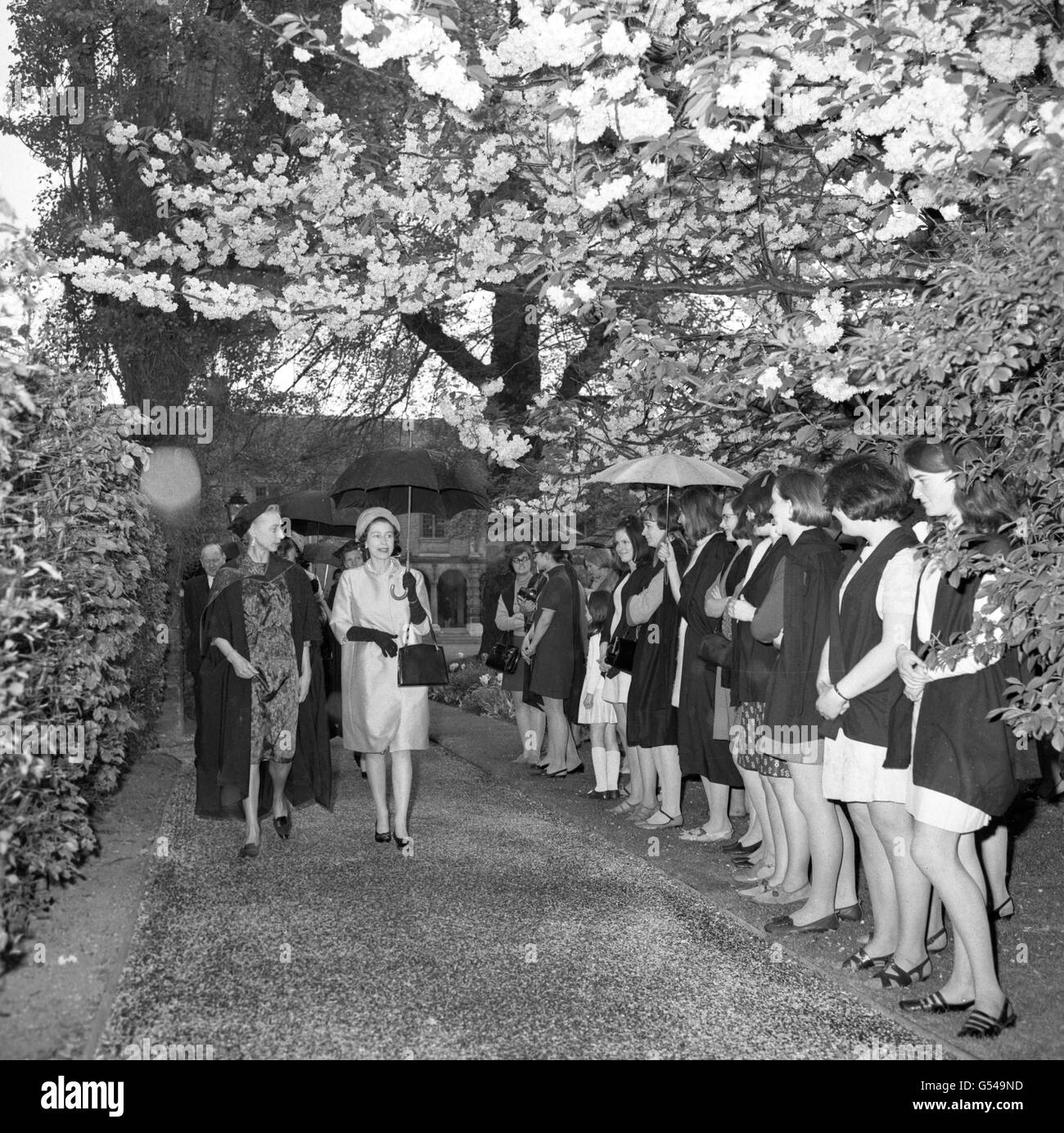 Queen Elizabeth II during her visit to Somerville College at Oxford