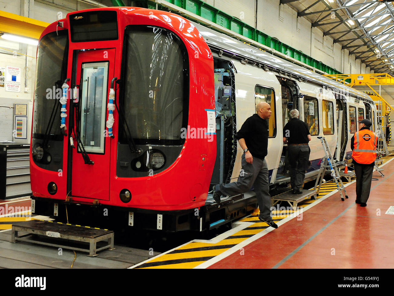 Production line at the Bombardier factory in Derby Stock Photo Alamy