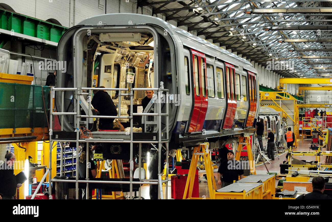 Production line at the bombardier factory in derby hires stock