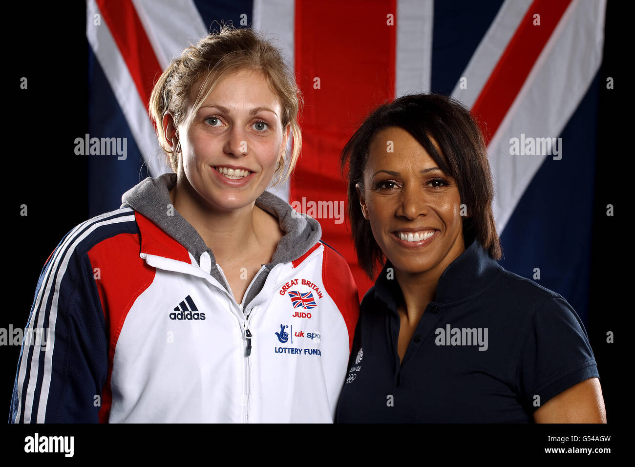 Dame Kelly Holmes with Great Britain's Gemma Gibbons (l) Stock Photo
