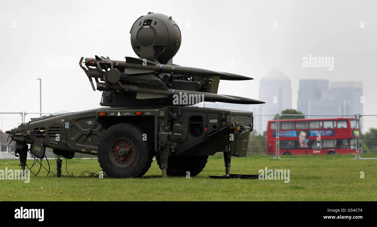 A Rapier short range air defence system at Blackheath, London ahead of