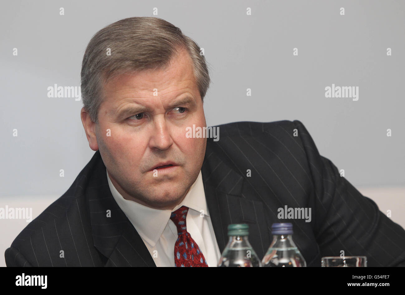 Albert Manifold Chief Operating Officer of CRH Plc at the AGM at the Royal Marine Hotel in Dun Laoghaire, Dublin. Stock Photo