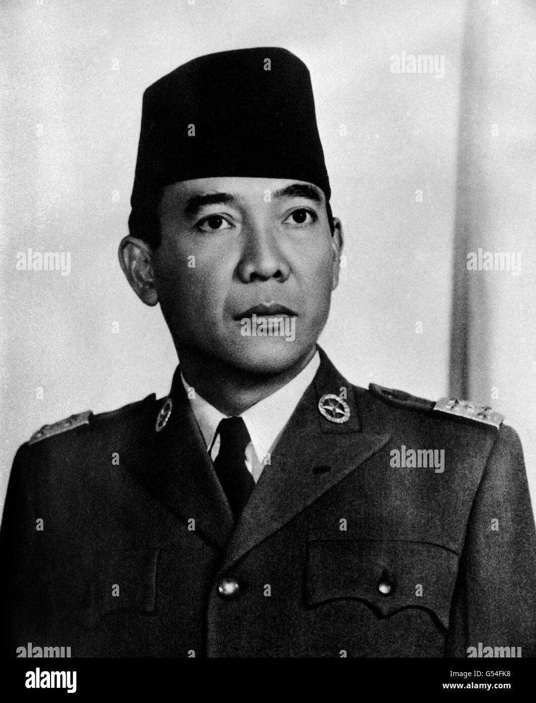 President Sukarno of Indonesia, who ordered on 19/12/1961 total mobilisation in a reported bid to 'free' West New Guina from the Dutch. Stock Photo