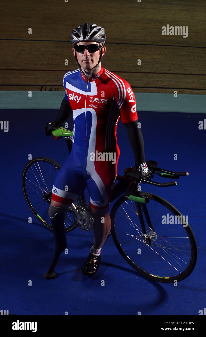 GB Paralympic Cyclist Jody Cundy during a Media Day at the National Cycling Centre, Manchester. Stock Photo