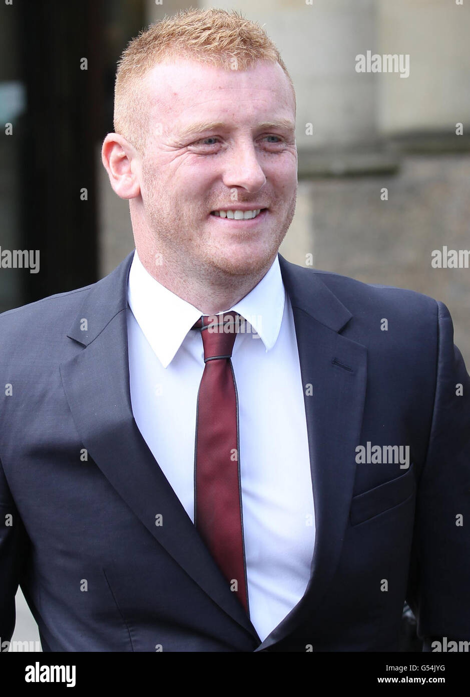 Ross Monahan leaves Glasgow High Court where he has been cleared of gunning down gangland figure Kevin 'Gerbil' Carroll in a supermarket car park after the case against him collapsed due to insufficient evidence. Stock Photo