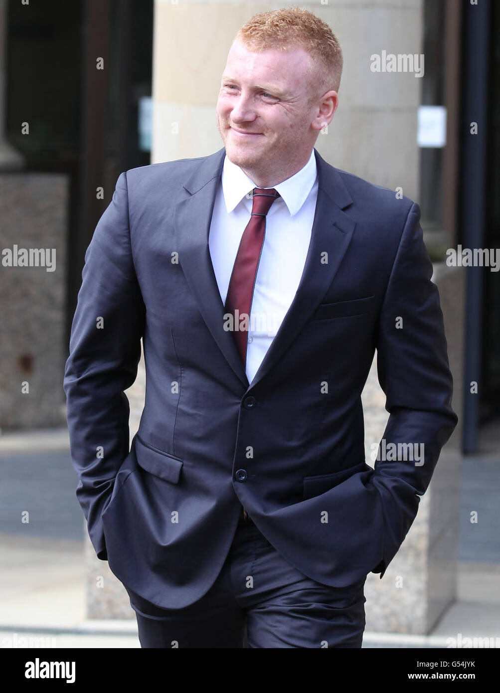 Ross Monahan leaves Glasgow High Court where he has been cleared of