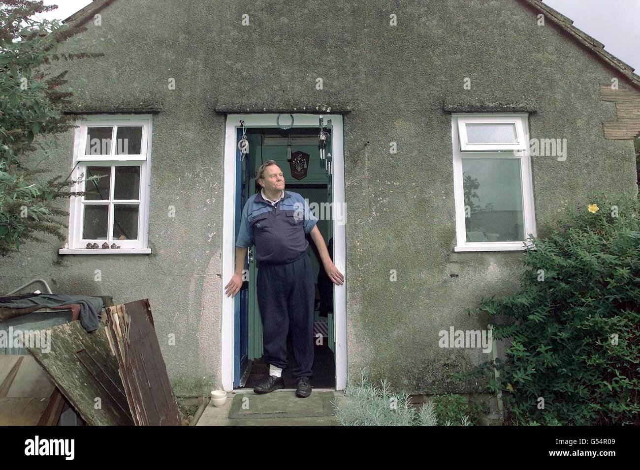 Ronald Robson at his home in Ixworth, Suffolk. The 64 year old was charged by local police for being drunk in charge of his disabled-buggy and is due to appear before Bury St Edmonds Magistrates later today. Stock Photo