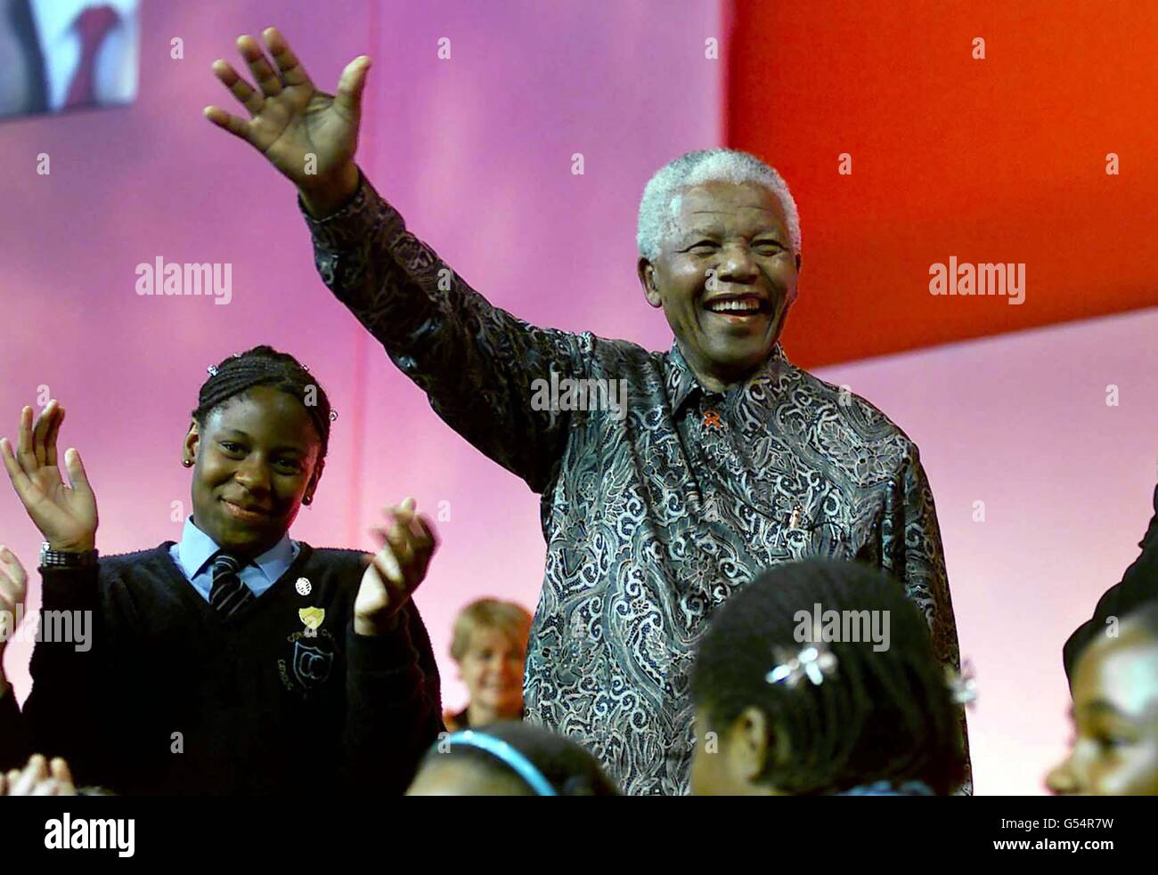 Former South African President Nelson Mandela addresses delegates on ...