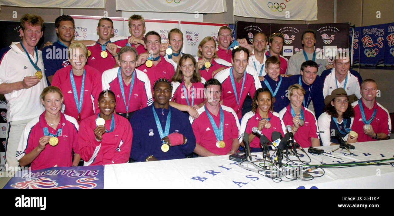 Olympic gold medalists Heathrow Stock Photo