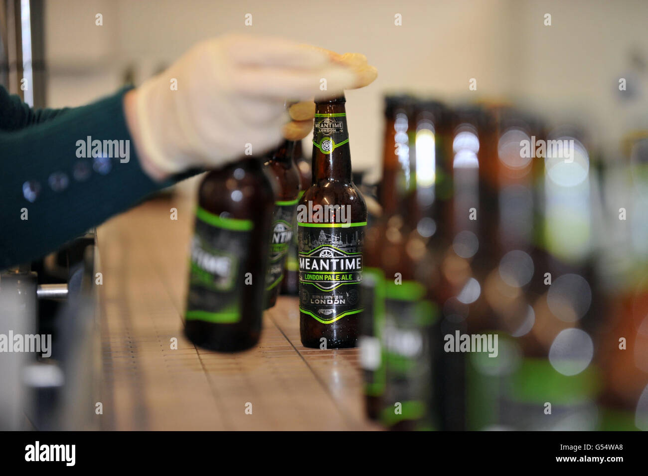 Meantime London Pale Ale at the bottling plant at Meantime Brewery in