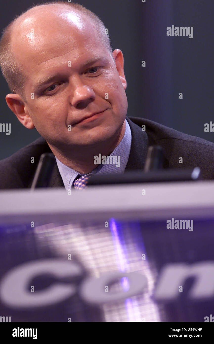 Tory Leader William Hague During Shadow Chancellor Michael Portillo's ...