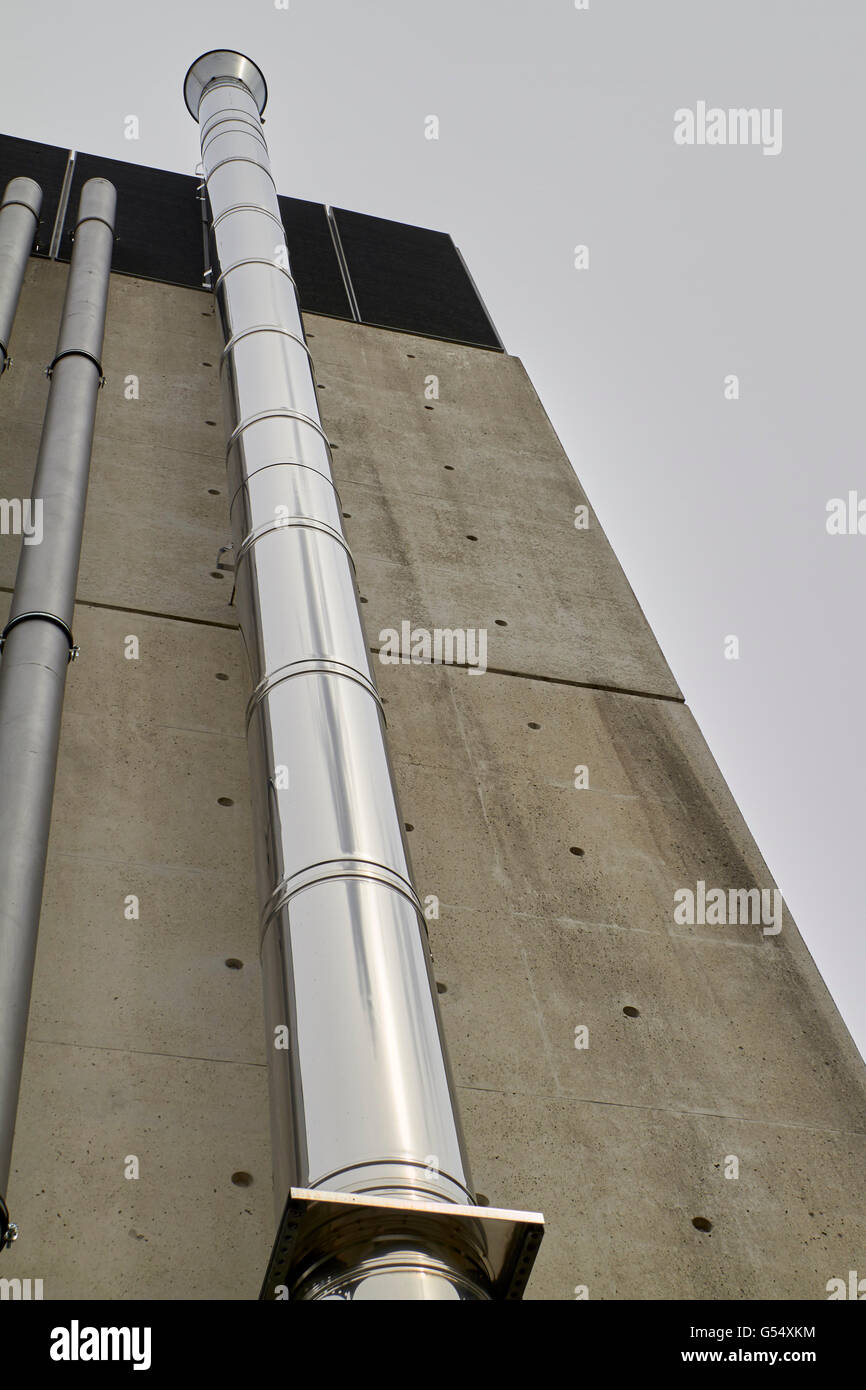 Chrome ventilation pipe / chimney Stock Photo Alamy