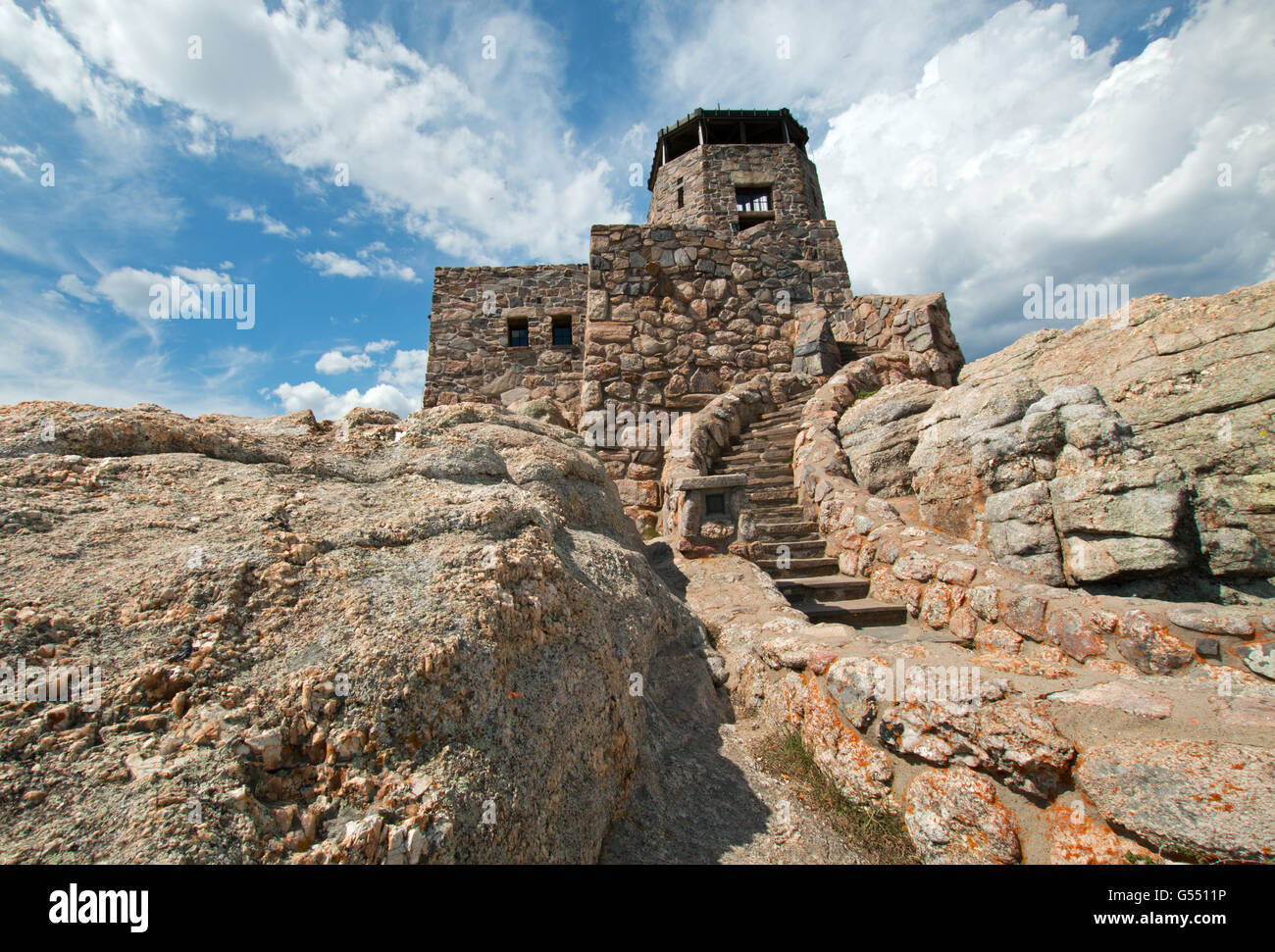 Harney Peak Fire Lookout Tower in Custer State Park in the Black Hills