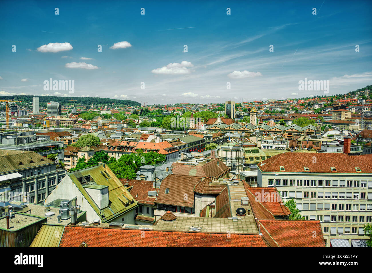 June 2016, urban capture of Zurich, HDR-technique Stock Photo