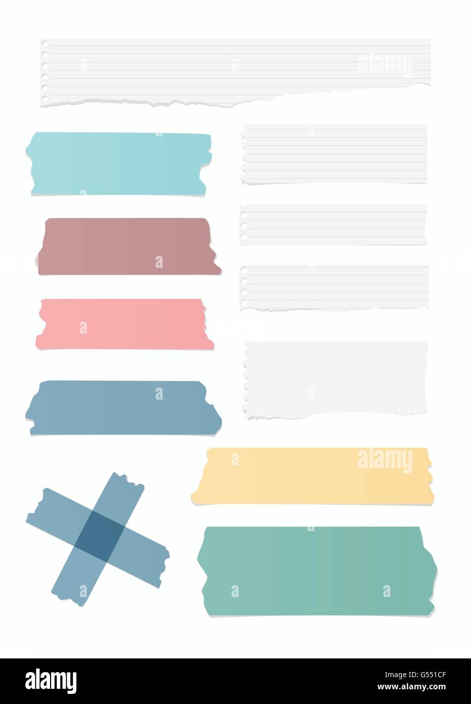 Torn paper stuck with tape Cut Out Stock Images & Pictures Alamy