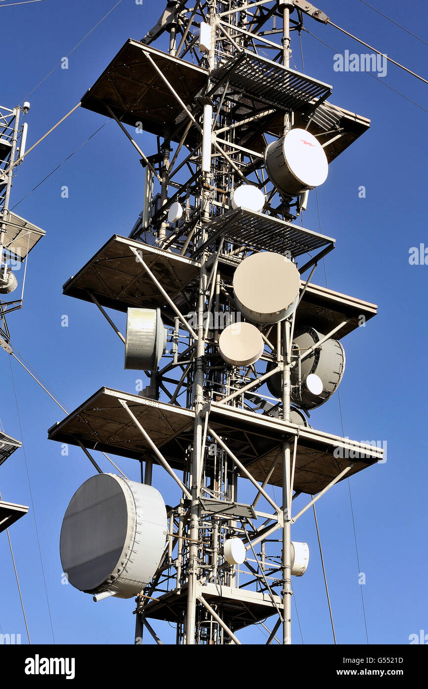 antennas, TV relay, mobile phones, radios intallées