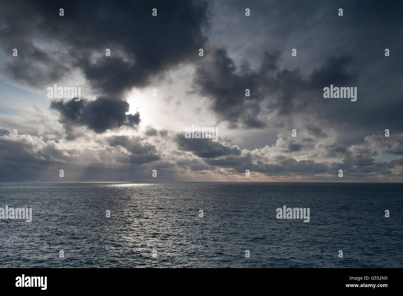steely grey metallic sky and cloud formations Stock Photo - Alamy