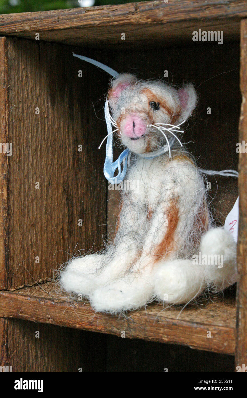 Artisan craft toy ornament for sale at country market Stock Photo